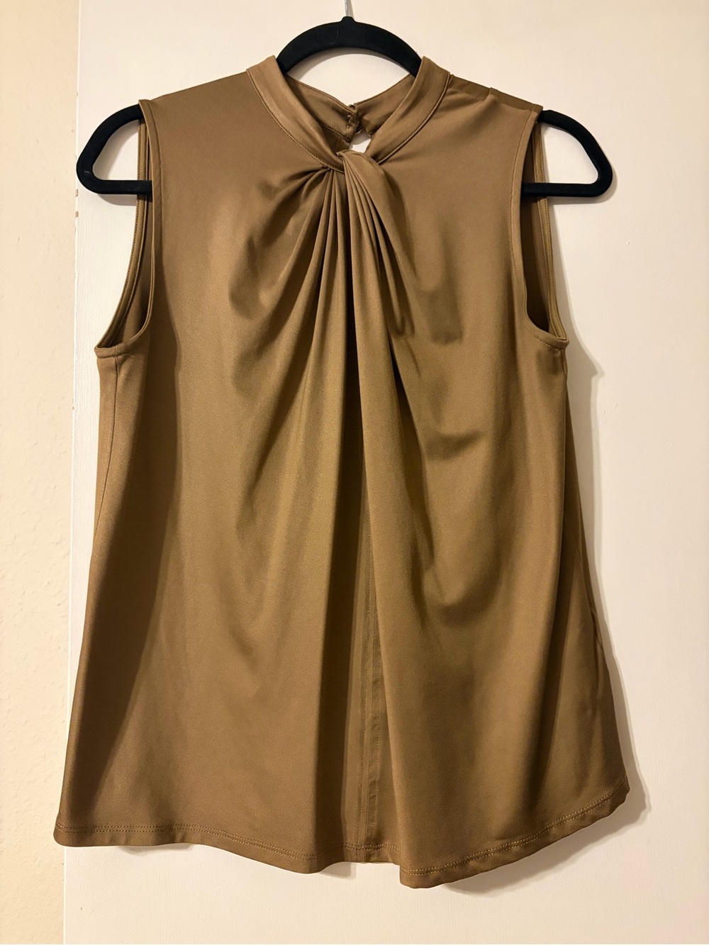 H&M Sleeveless Twist-Front Camisole in Camel Brown